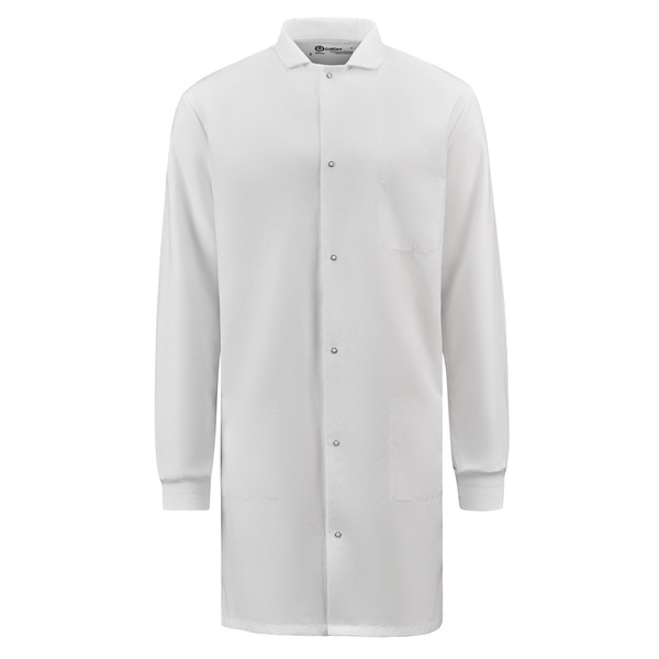 Polyester Butcher Coat with 3 Interior Pockets and Knit Cuffs - Front